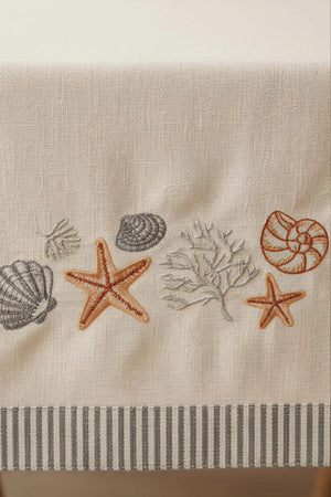 Marine bestickter Tischläufer 50x130 cm