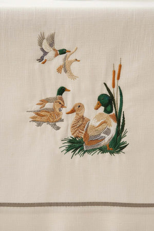 Tischläufer mit Vogelstickerei, 50 x 130 cm