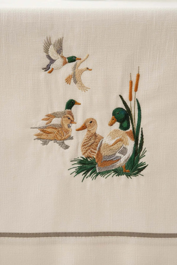 Tischläufer mit Vogelstickerei, 50 x 130 cm