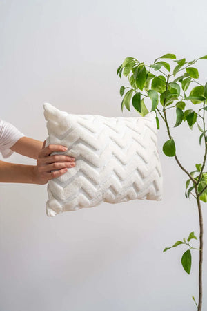 Dekorativer Kissenbezug im Bohemian Custom Design mit rechteckigem Zickzackmuster