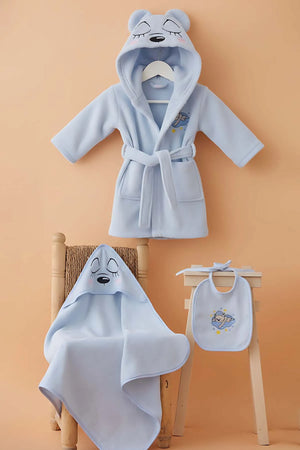 Babybadeset „Bär Blau“ aus 100 % Baumwolle