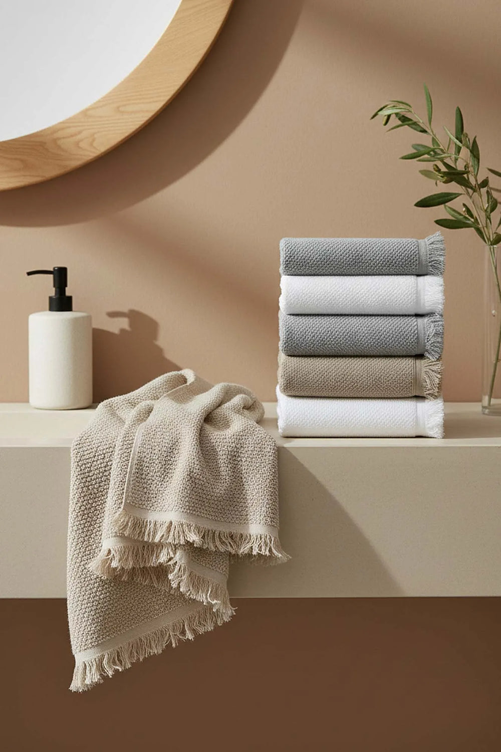 Jelena 6-teiliges Handtuchset aus 100 % Baumwolle, 50 x 90 cm