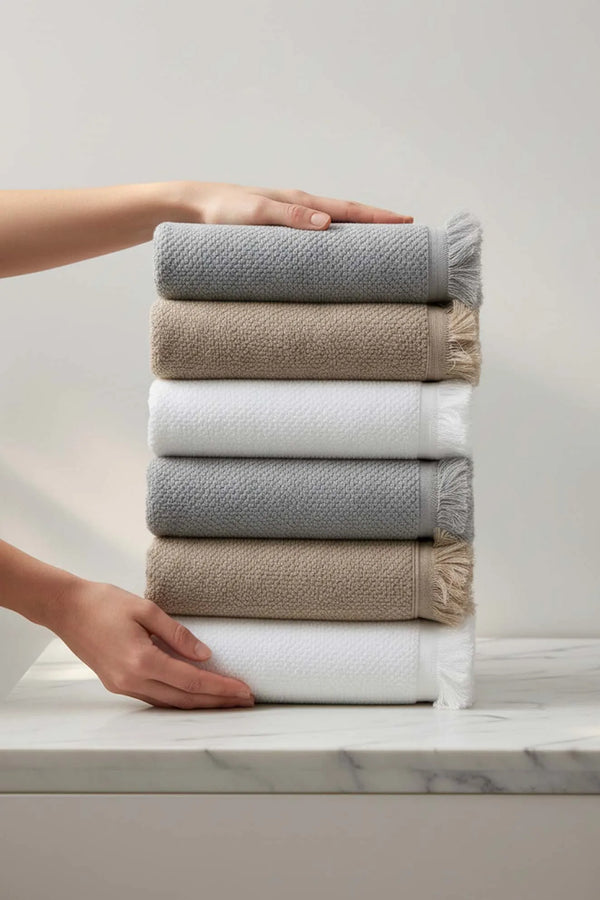 Jelena 6-teiliges Handtuchset aus 100 % Baumwolle, 50 x 90 cm