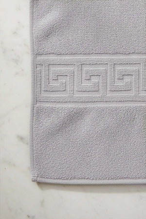 Graues griechisches 2-teiliges Handtuchset aus 100 % Baumwolle