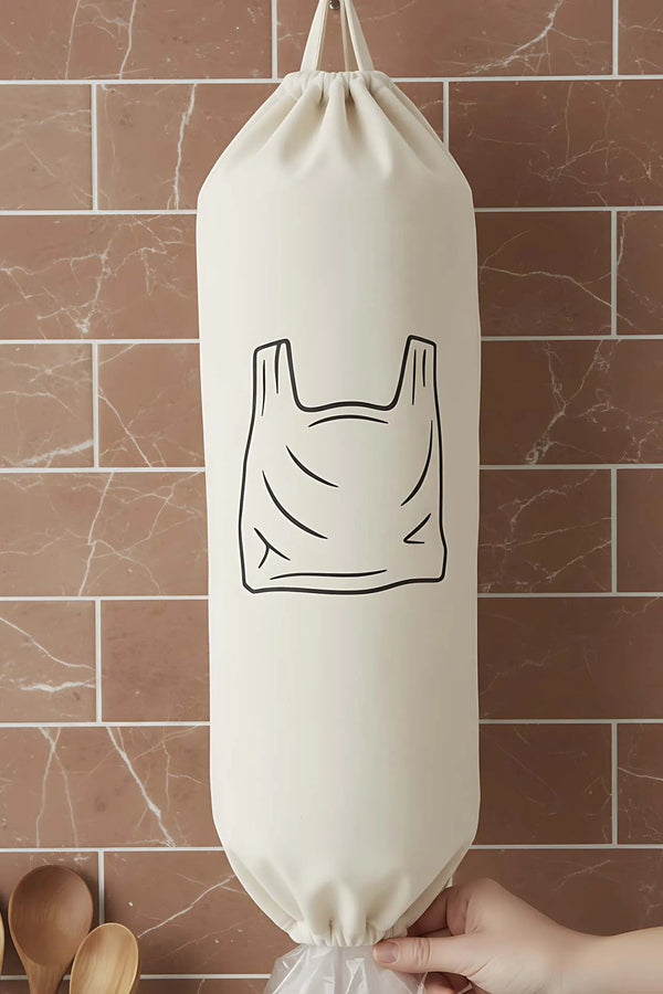Weißer Hängebeutelhalter & Stoffbeutel-Organizer