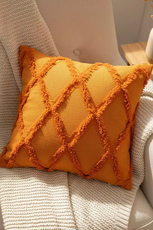 Dekorativer Kissenbezug mit orangefarbenem geometrischem Muster