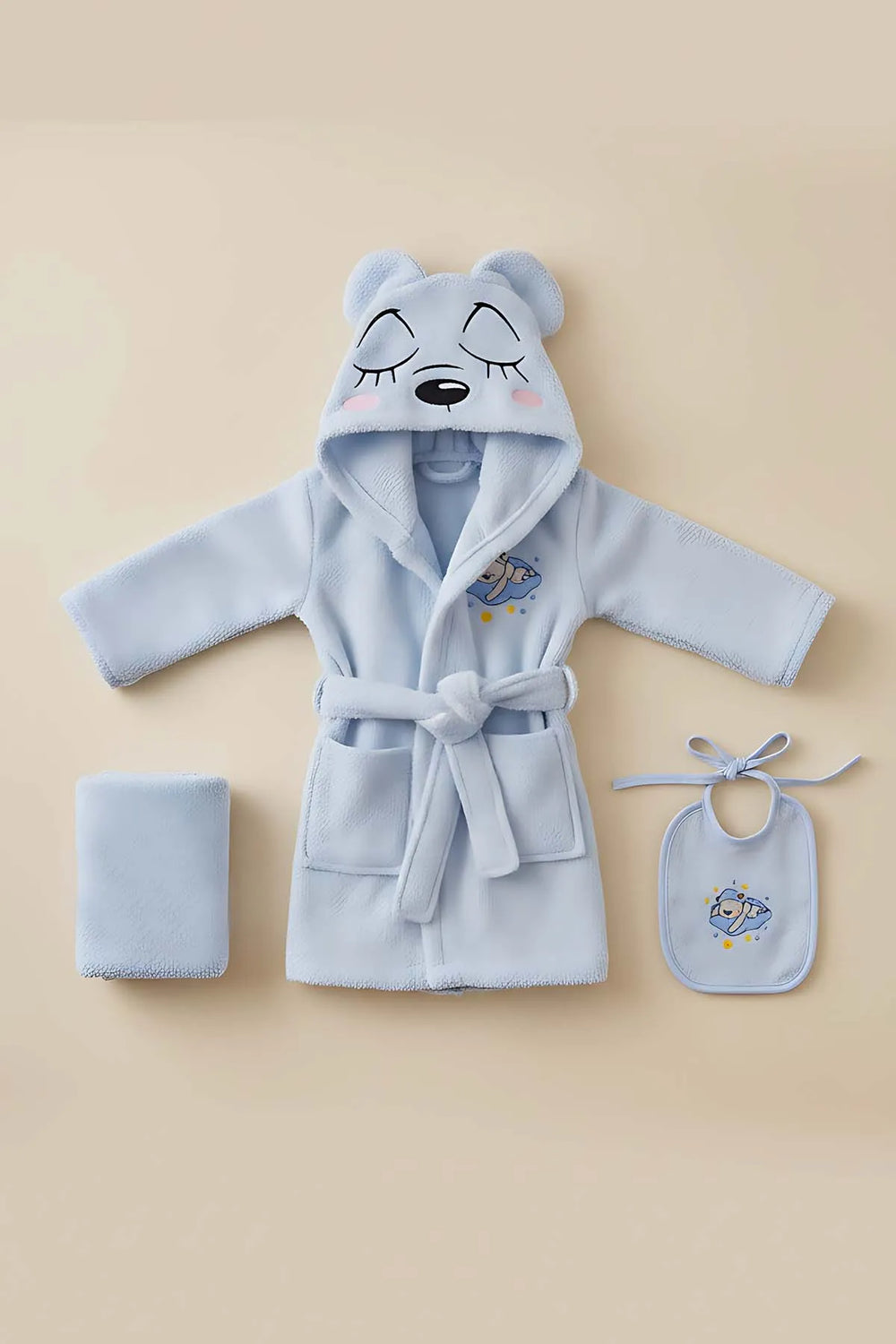 Babybadeset „Bär Blau“ aus 100 % Baumwolle