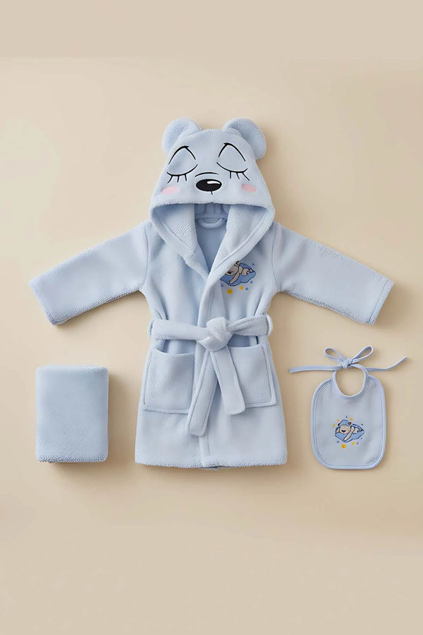 Babybadeset „Bär Blau“ aus 100 % Baumwolle