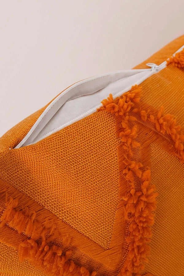 Dekorativer Kissenbezug mit orangefarbenem geometrischem Muster
