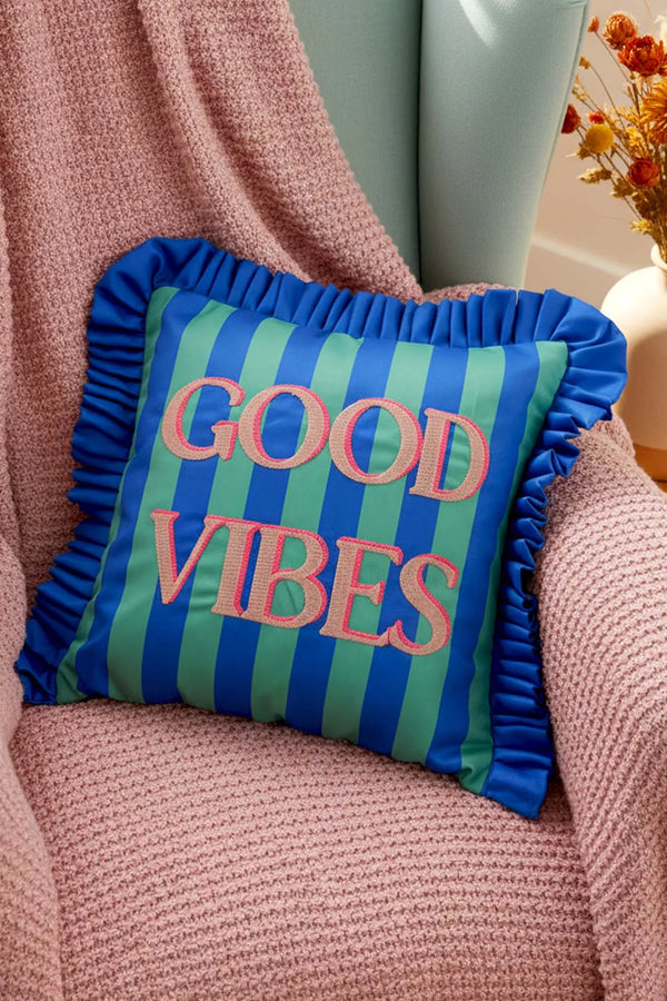 Bestickter Dekokissenbezug „Good Vibes“
