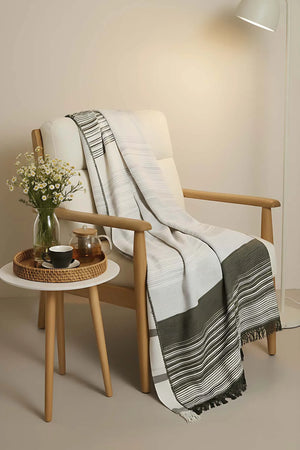 Veloura Khaki Einzeldecke - TV-Decke 130x170 cm