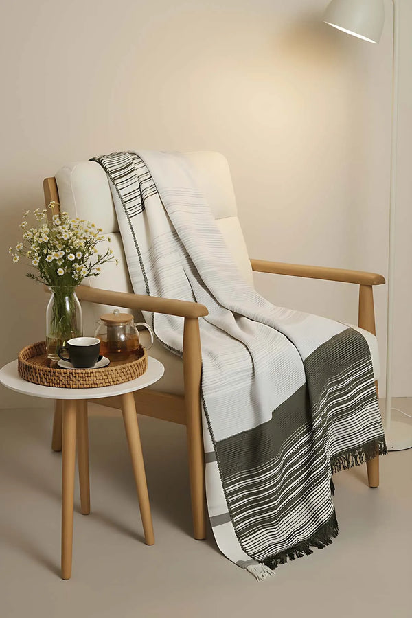 Veloura Khaki Einzeldecke - TV-Decke 130x170 cm