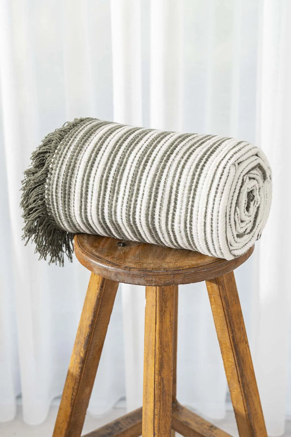 Veloura Khaki Einzeldecke - TV-Decke 130x170 cm