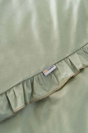 Florita Green Doppelt besticktes Bettwäscheset aus 100 % Baumwolle – 4-teilig