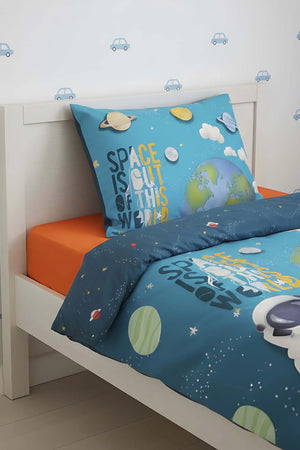 Bettwäsche-Set „Kleiner Astronaut“ aus 100 % Baumwolle für Kinder (Einzelbett)