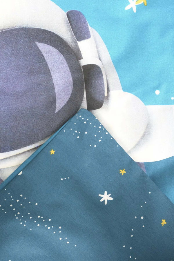 Bettwäsche-Set „Kleiner Astronaut“ aus 100 % Baumwolle für Kinder (Einzelbett)