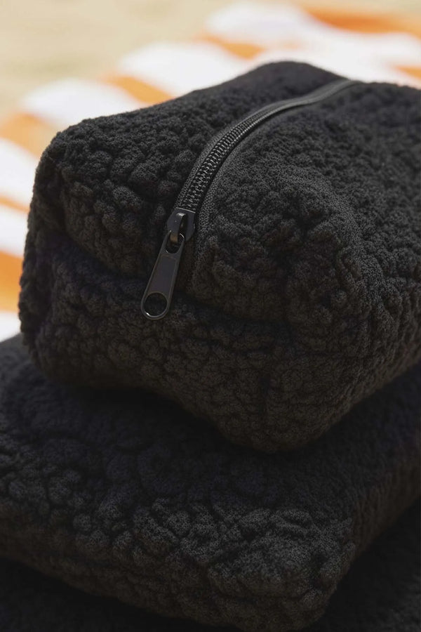 Schwarzes Teddy 4-teiliges Make-up- und Accessoire-Taschenset