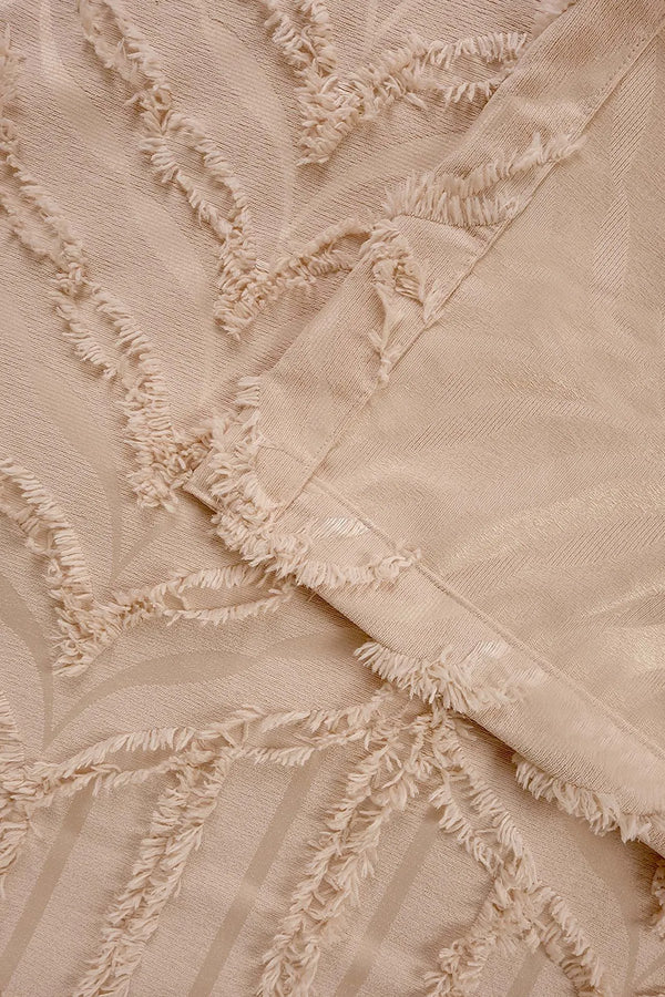 Limi Crimp Beige Doppelbettdecke mit Bettbezug, 100 % Baumwolle – 7-teiliges Brautset