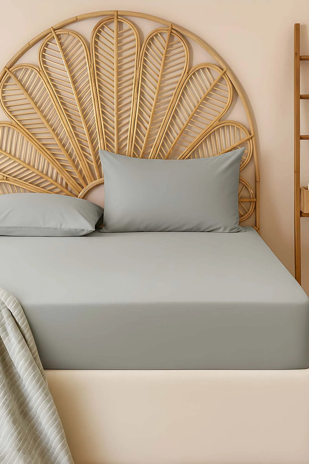 Graues Doppelbett-Baumwoll-Spannbettlaken
