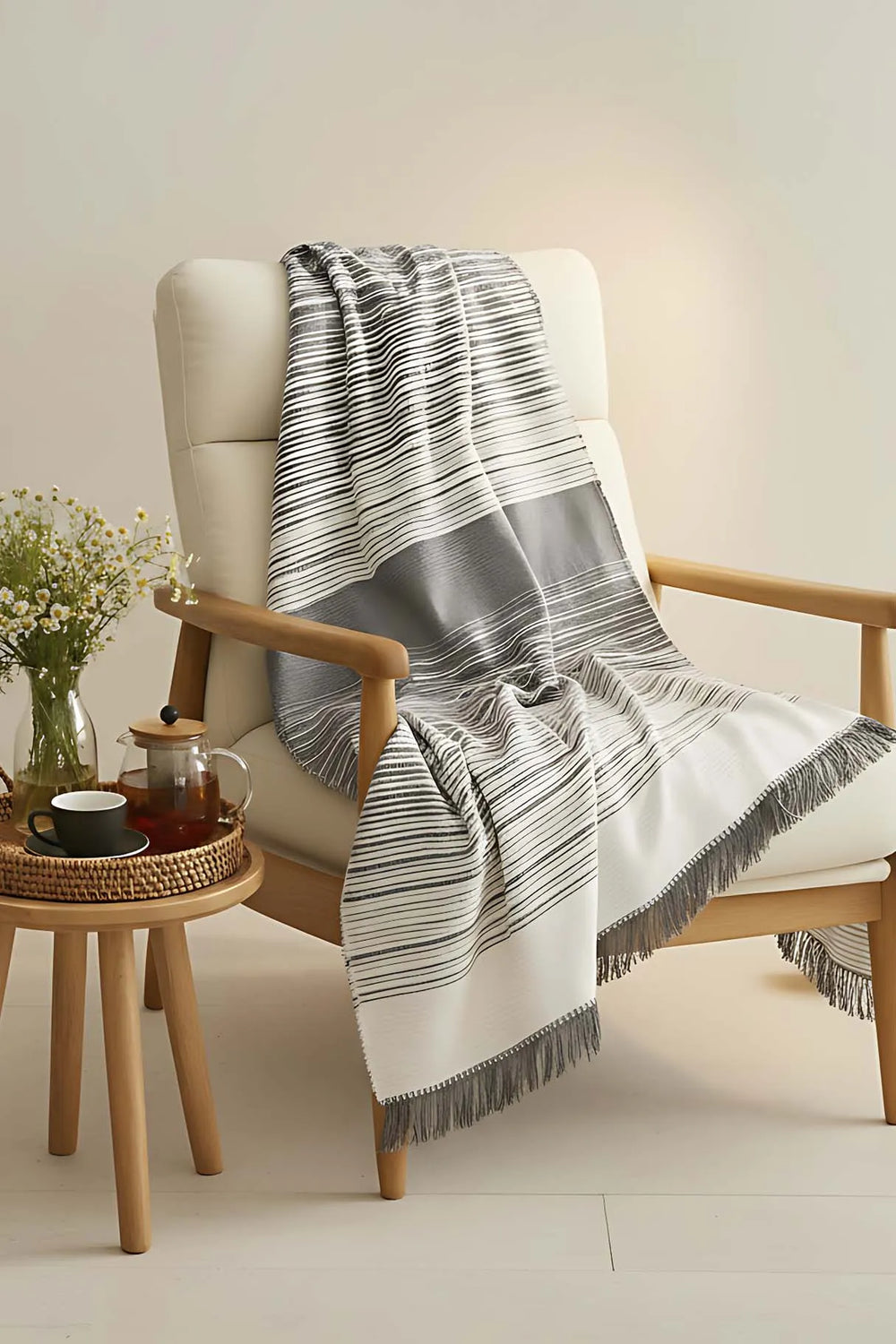 Veloura Anthrazit Einzeldecke - TV-Decke 130x170 cm