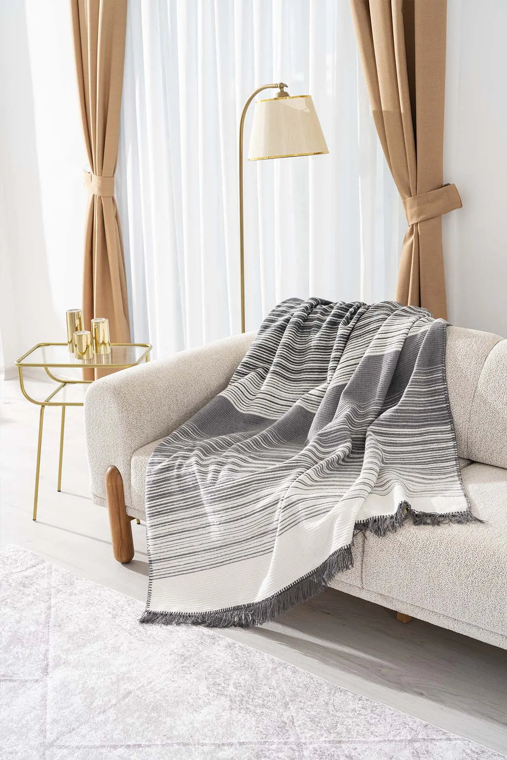 Veloura Anthrazit Einzeldecke - TV-Decke 130x170 cm