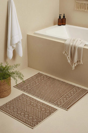 skandinavisches Muster, 2-teiliges Bad- und WC-Matten-Set