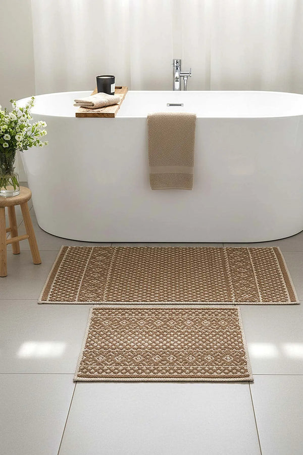 skandinavisches Muster, 2-teiliges Bad- und WC-Matten-Set