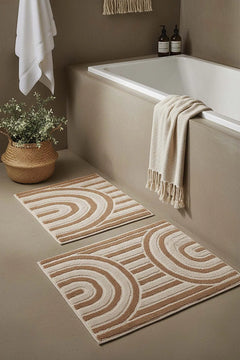 2-teiliges Bad- und WC-Matten-Set im Bohème-Stil