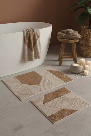 Terra Geometric 2-teiliges Bad- und WC-Matten-Set
