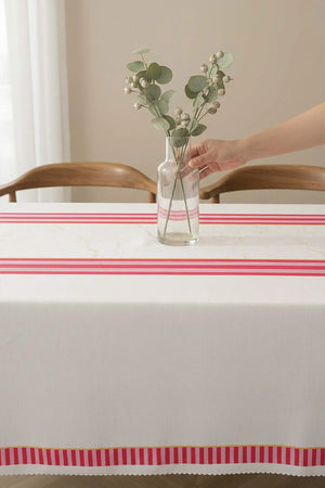 Tischdecke mit rosa Vogelmuster, fleckenabweisend, 150 x 220 cm
