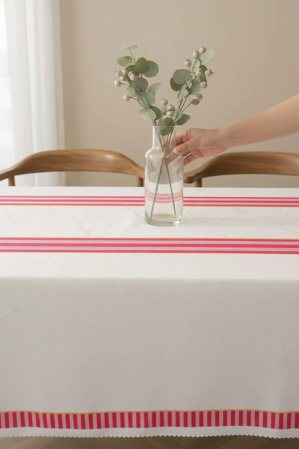 Tischdecke mit rosa Vogelmuster, fleckenabweisend, 150 x 220 cm