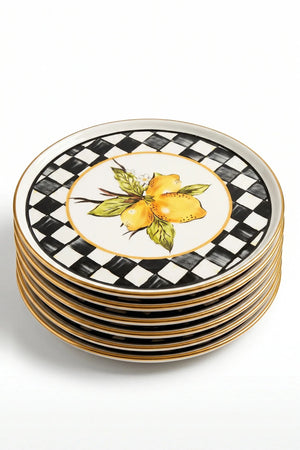 Linda Zitronenmuster, 6er-Set Kuchenplatten