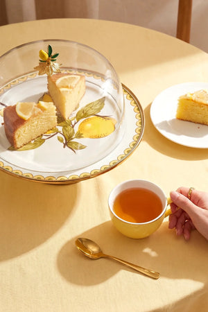 Linda Zitronenmuster Emaille-Kuchenkuppel