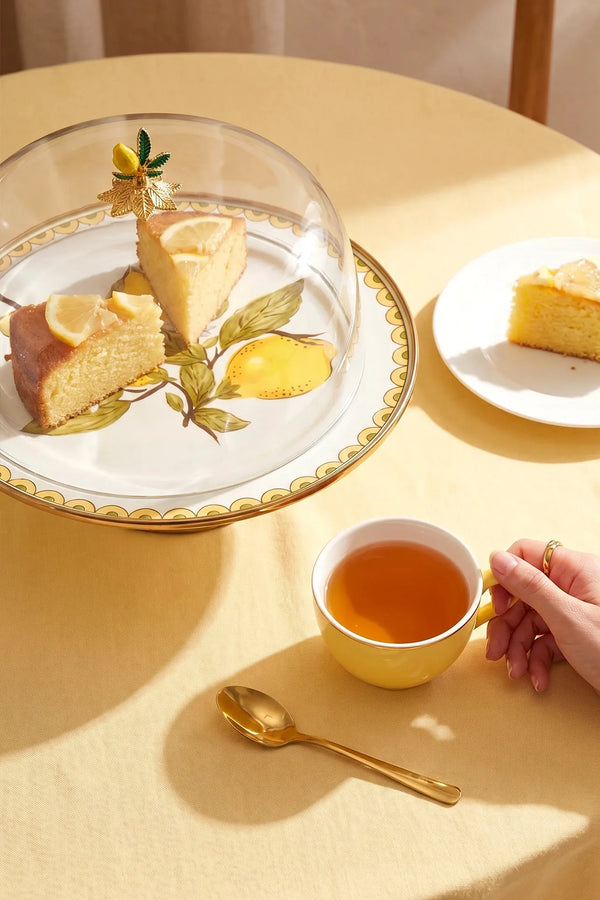Linda Zitronenmuster Emaille-Kuchenkuppel