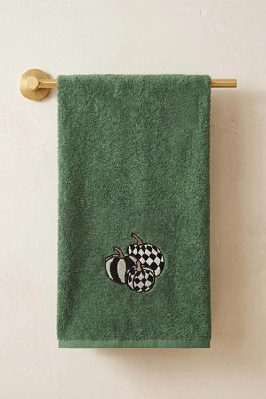 5-teiliges Handtuchset mit Kürbisstickerei aus 100 % Baumwolle, 50 x 90 cm
