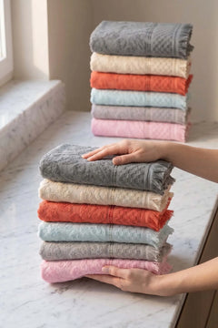 Agora 12-teiliges Handtuchset aus 100 % Baumwolle, 50 x 80 cm