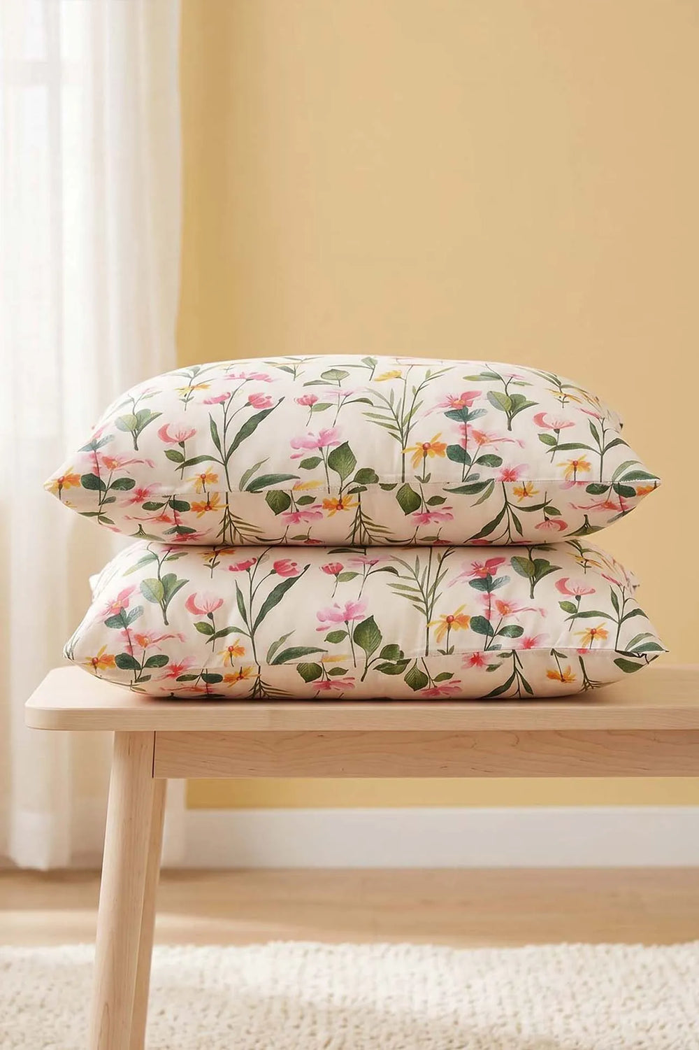 2-teiliges Kissenbezug-Set aus Baumwolle mit botanischem Muster, 50 x 70 cm