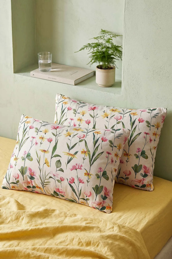 2-teiliges Kissenbezug-Set aus Baumwolle mit botanischem Muster, 50 x 70 cm
