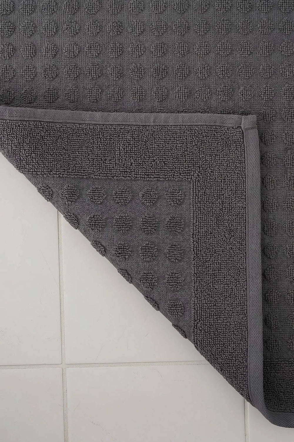 Zivra Anthrazitfarbenes Fußhandtuch aus 100 % Baumwolle – 50 x 70 cm