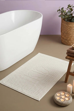 Zivra Cream Fußhandtuch aus 100 % Baumwolle – 50 x 70 cm