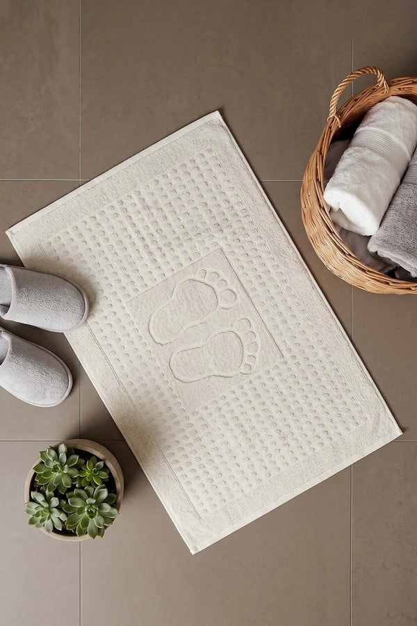 Zivra Cream Fußhandtuch aus 100 % Baumwolle – 50 x 70 cm