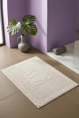 Zivra Cream Fußhandtuch aus 100 % Baumwolle – 50 x 70 cm
