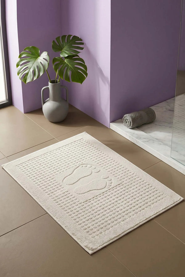 Zivra Cream Fußhandtuch aus 100 % Baumwolle – 50 x 70 cm