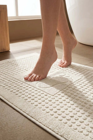 Zivra Cream Fußhandtuch aus 100 % Baumwolle – 50 x 70 cm