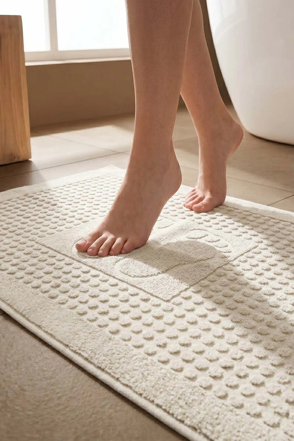 Zivra Cream Fußhandtuch aus 100 % Baumwolle – 50 x 70 cm