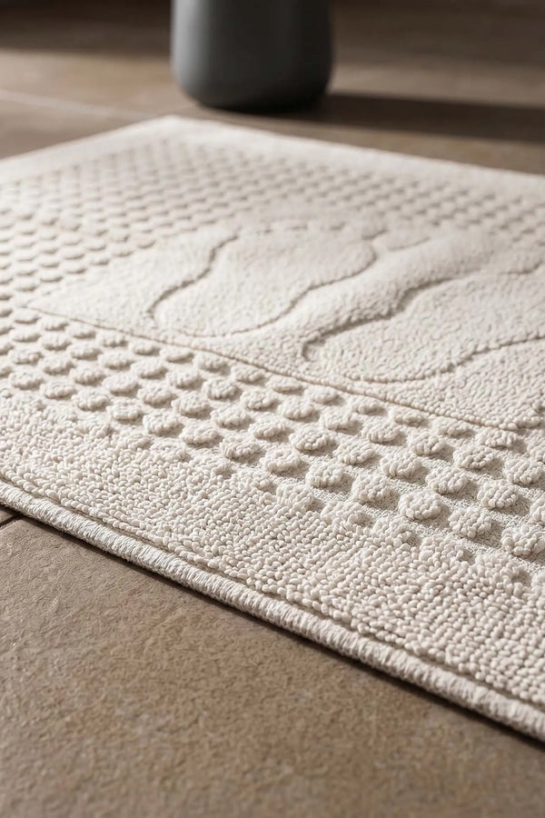 Zivra Cream Fußhandtuch aus 100 % Baumwolle – 50 x 70 cm