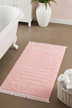 Aflora Fußhandtuch in Puderrosa aus 100 % Baumwolle – 60 x 130 cm