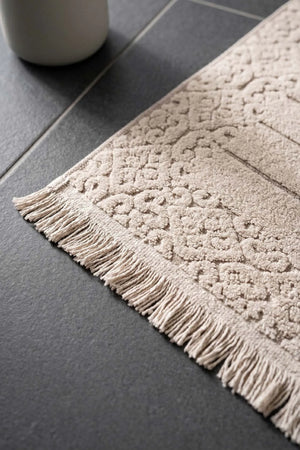 Aflora Beige 100% Baumwoll-Fußhandtuch - 60x130 cm