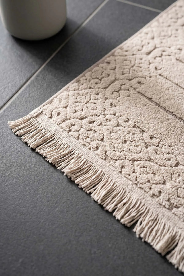 Aflora Beige 100% Baumwoll-Fußhandtuch - 60x130 cm