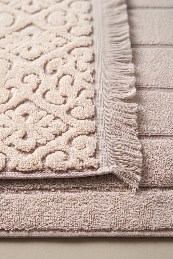 Aflora Beige 100% Baumwoll-Fußhandtuch - 60x130 cm